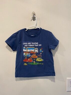 Out of print Richard Scary cars and trucks and things that go kids tee fits 4-5